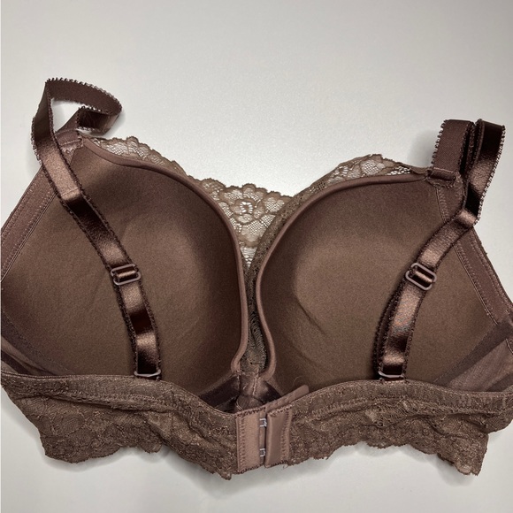 Ambrielle Extreme Push Up Bra Size 36D Plunge Underwire Lace with Modesty Panel - Picture 4 of 4
